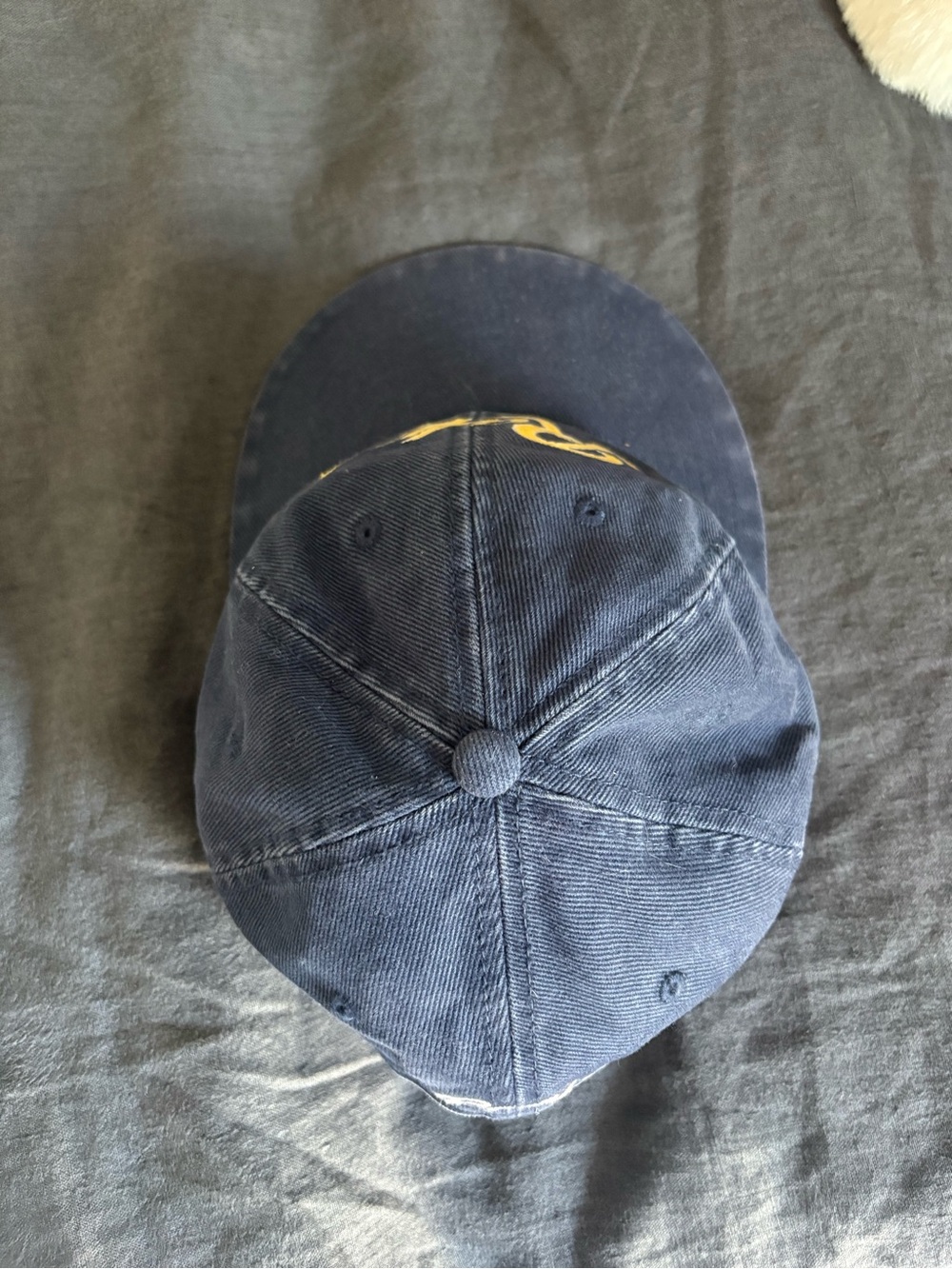Ralph Script Baseball Cap in Navy with Yellow Logo - Picture 5 of 8